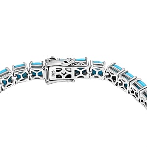 Premium Sleeping Beauty Turquoise 20.40 ctw Bracelet in Rhodium Over Sterling Silver (7.5 In) (13.93 g)