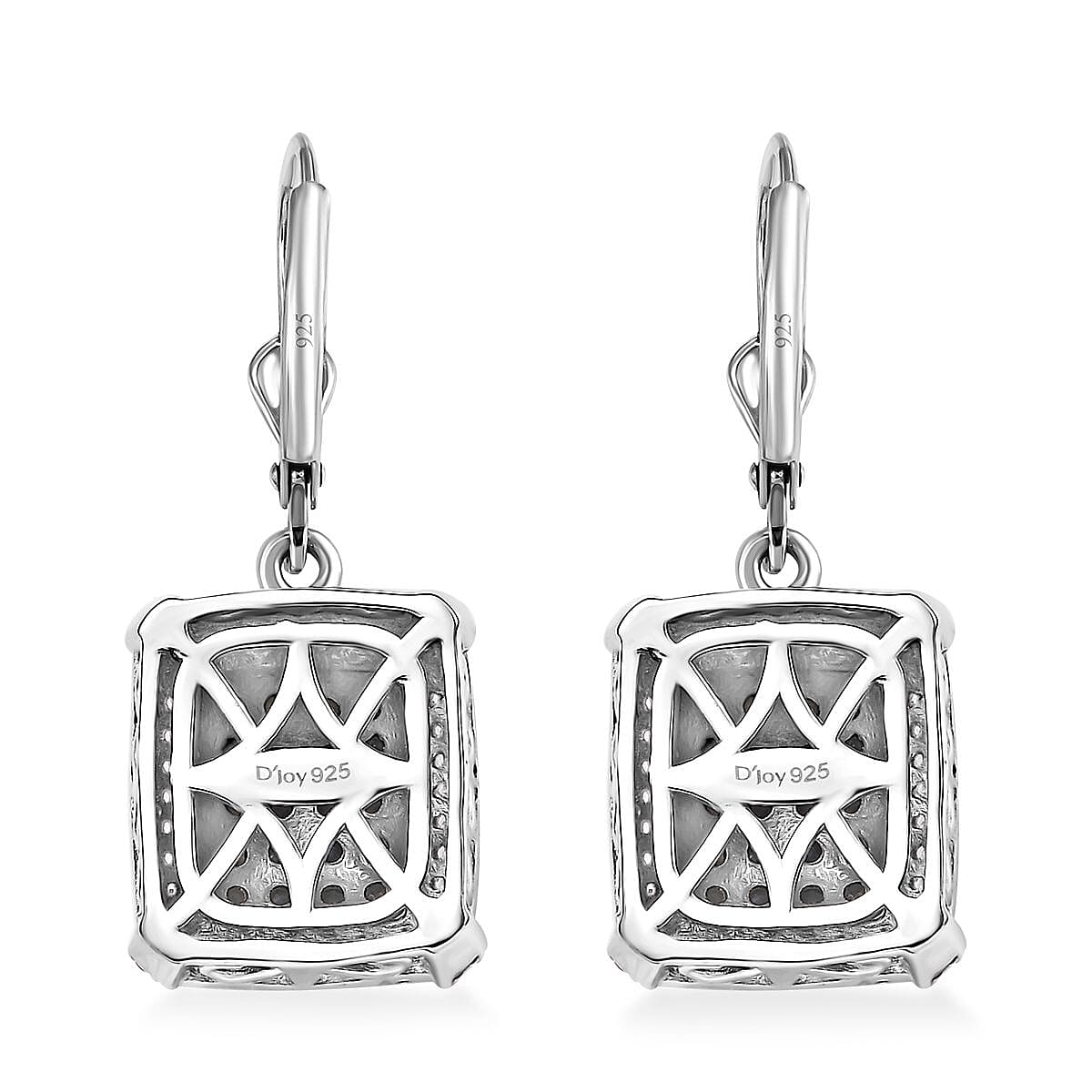 D'Joy Premium Narsipatnam Alexandrite, White and Coffee Zircon 1.65 ctw Art Deco Earrings in Rhodium Over Sterling Silver