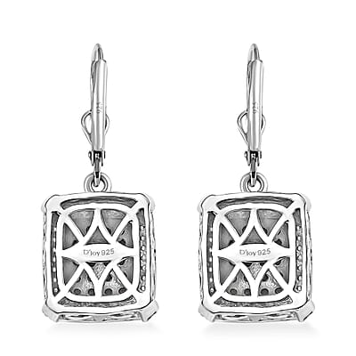 D'Joy Premium Narsipatnam Alexandrite, White and Coffee Zircon 1.65 ctw Art Deco Earrings in Rhodium Over Sterling Silver
