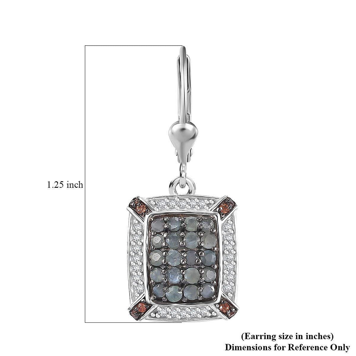 D'Joy Premium Narsipatnam Alexandrite, White and Coffee Zircon 1.65 ctw Art Deco Earrings in Rhodium Over Sterling Silver