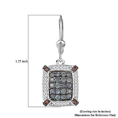 D'Joy Premium Narsipatnam Alexandrite, White and Coffee Zircon 1.65 ctw Art Deco Earrings in Rhodium Over Sterling Silver