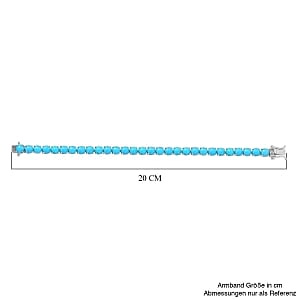 Premium Sleeping Beauty Turquoise 22.80 ctw Bracelet in Rhodium Over Sterling Silver (7.5 In) (12.98 g)