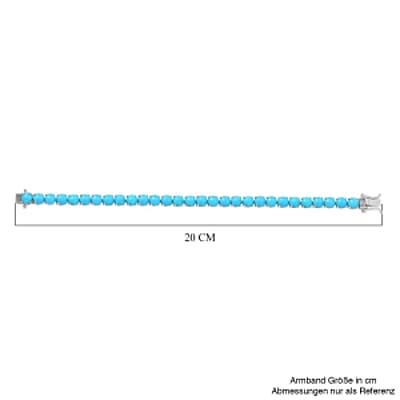 Premium Sleeping Beauty Turquoise 22.80 ctw Bracelet in Rhodium Over Sterling Silver (7.5 In) (12.98 g)
