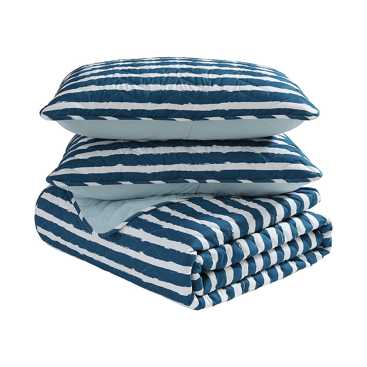 The Nesting Company Navy Ricky Stripe 3pcs Quilt Set - Queen image number 3