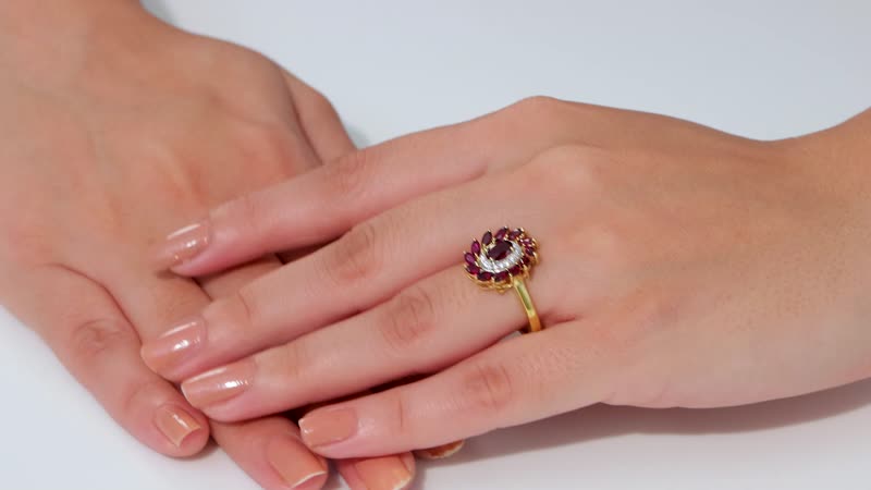 Anthill Garnet, Moissanite Ring in 18K Vermeil YG Over Sterling Silver (Size 7.0) 2.00 ctw