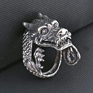 Bali Legacy Dragon Men's Ring in Sterling Silver (Size 12.0) 19 Grams