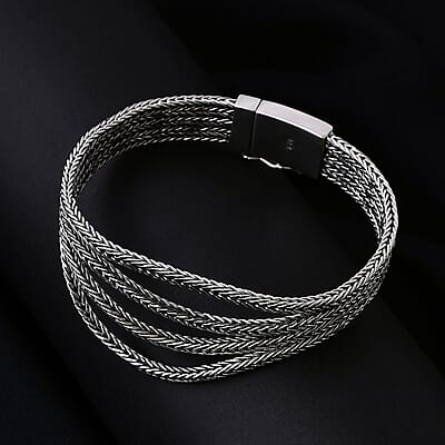 Bali Legacy Multi-Row Bracelet in Sterling Silver (6.50 In) 29.45 Grams