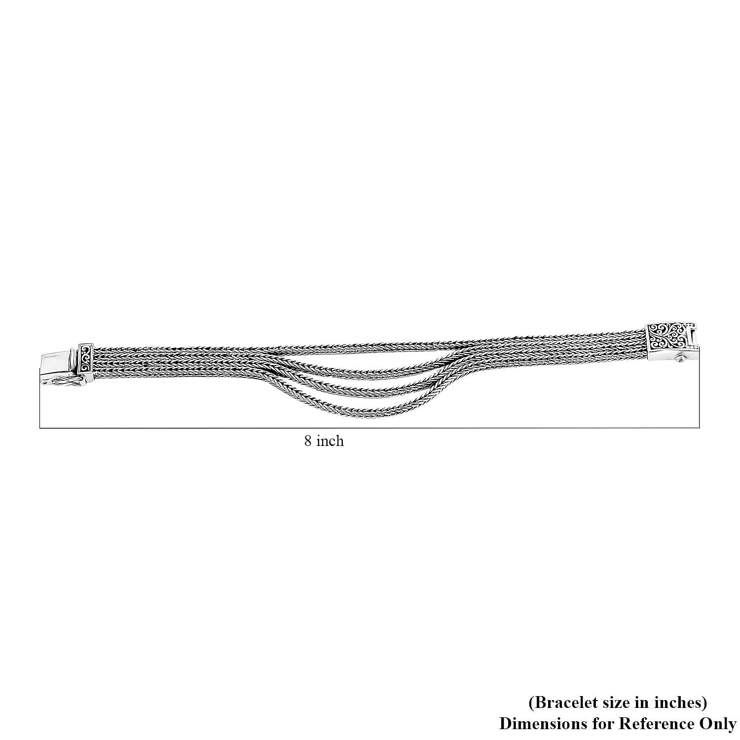 Bali Legacy Multi-Row Bracelet in Sterling Silver (6.50 In) 29.45 Grams