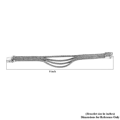 Bali Legacy Multi-Row Bracelet in Sterling Silver (6.50 In) 29.45 Grams