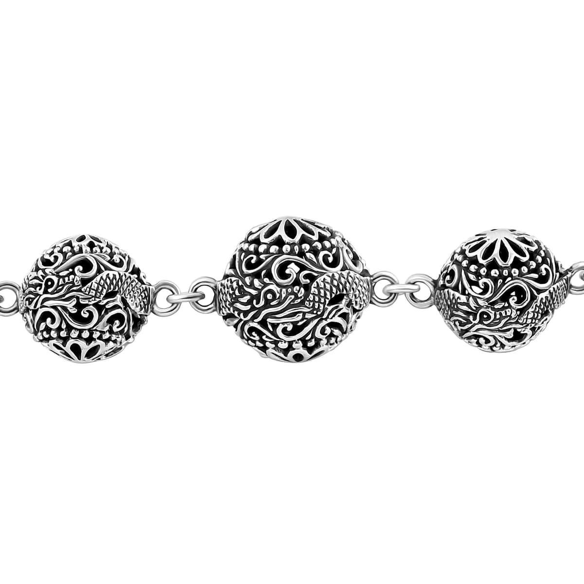 Bali Legacy Dragon Bracelet in Sterling Silver (6.50-8.0In) 18.40 Grams image number 3