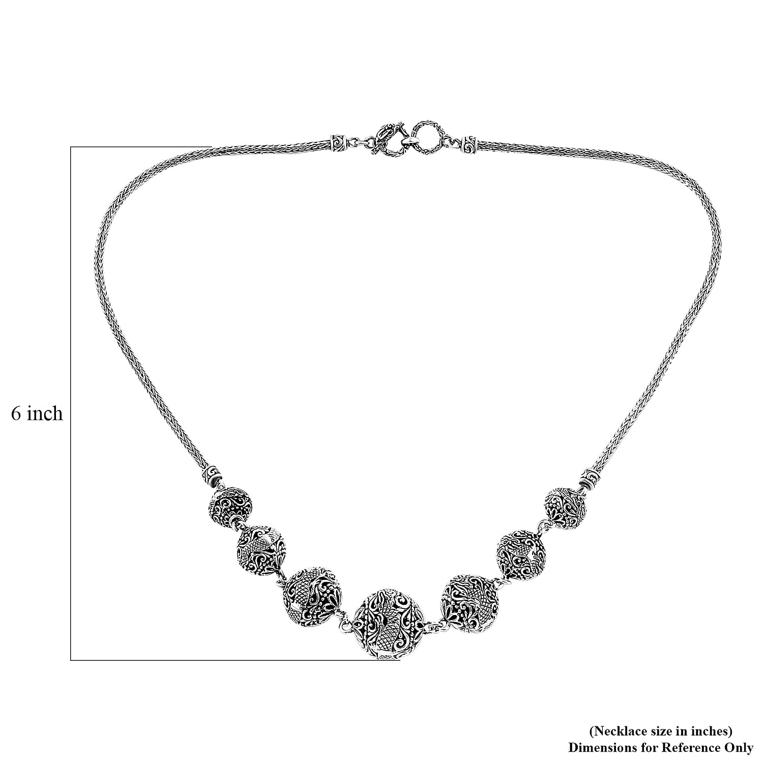 Bali Legacy Dragon Necklace in Sterling Silver 35.30 Grams 20 Inches