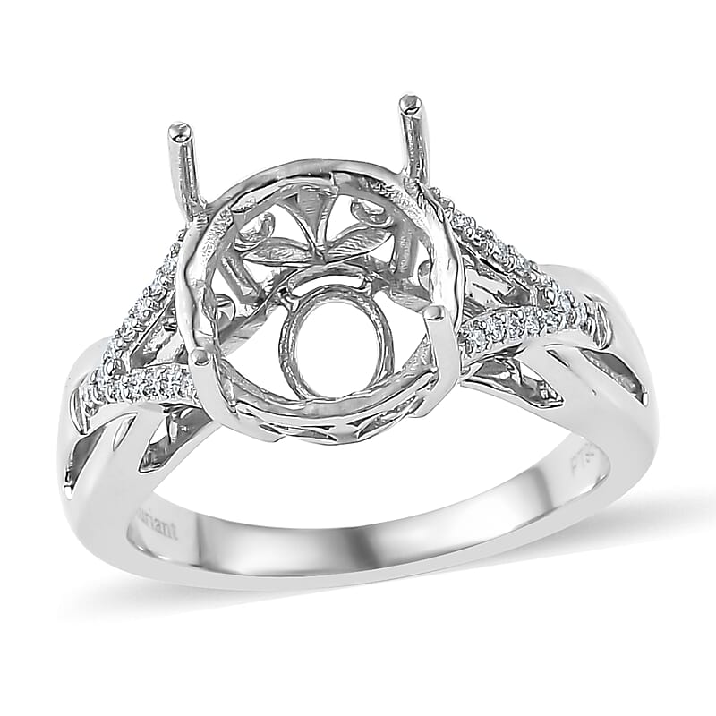 Diamond E-F VS2 0.13 ctw Ring in 950 Platinum (Size 8.0) 10.30 Grams (Rnd 11 mm) 
