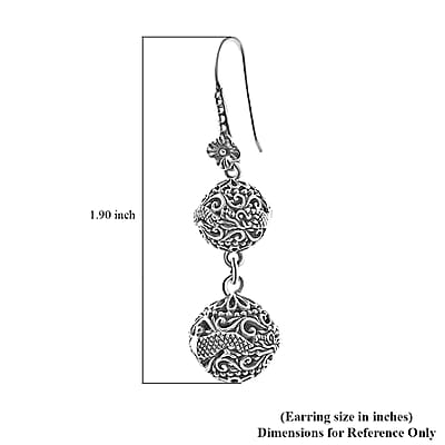 Bali Legacy Dragon Earrings in Sterling Silver 9.85 Grams