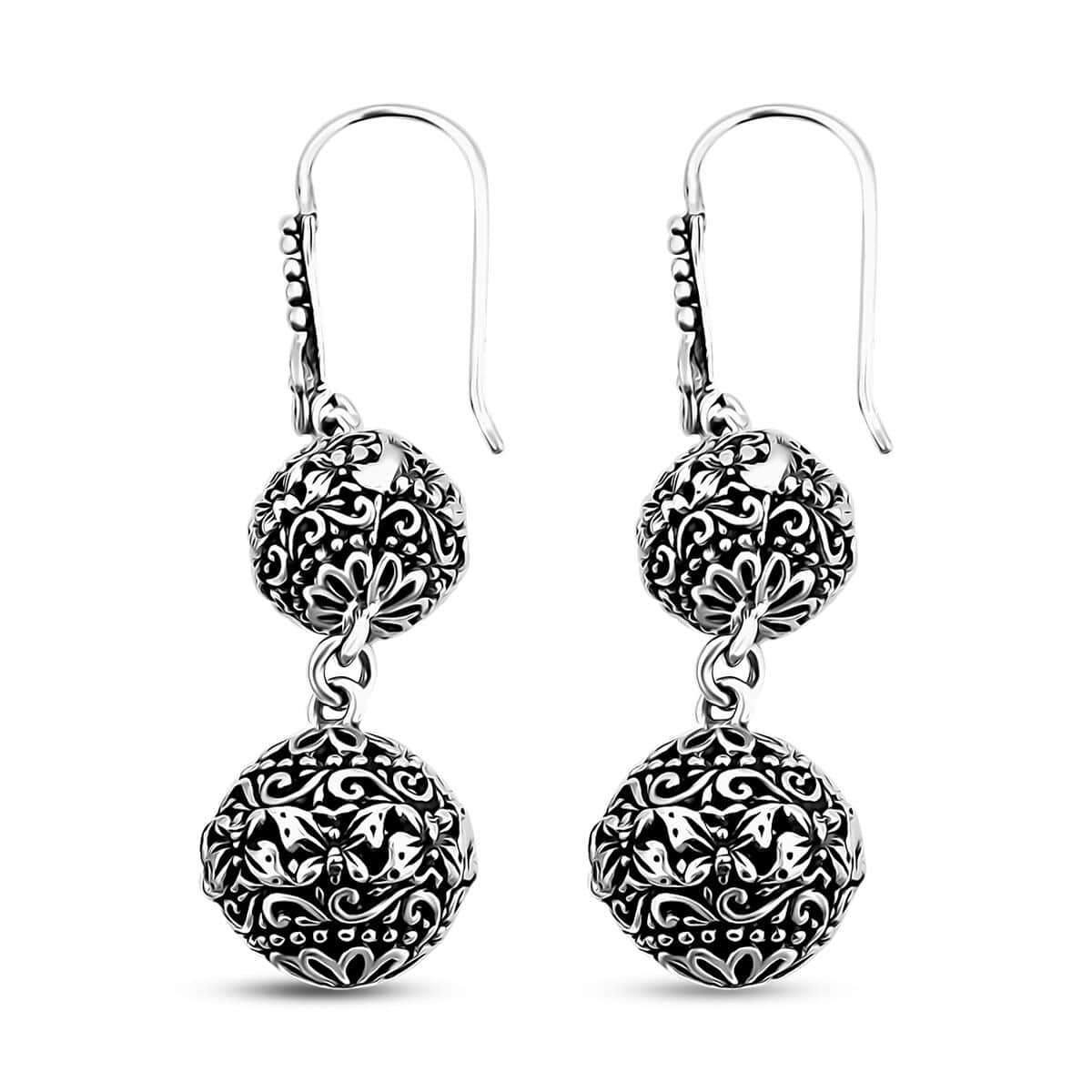 Bali Legacy Butterfly Earrings in Sterling Silver 9.60 Grams image number 3