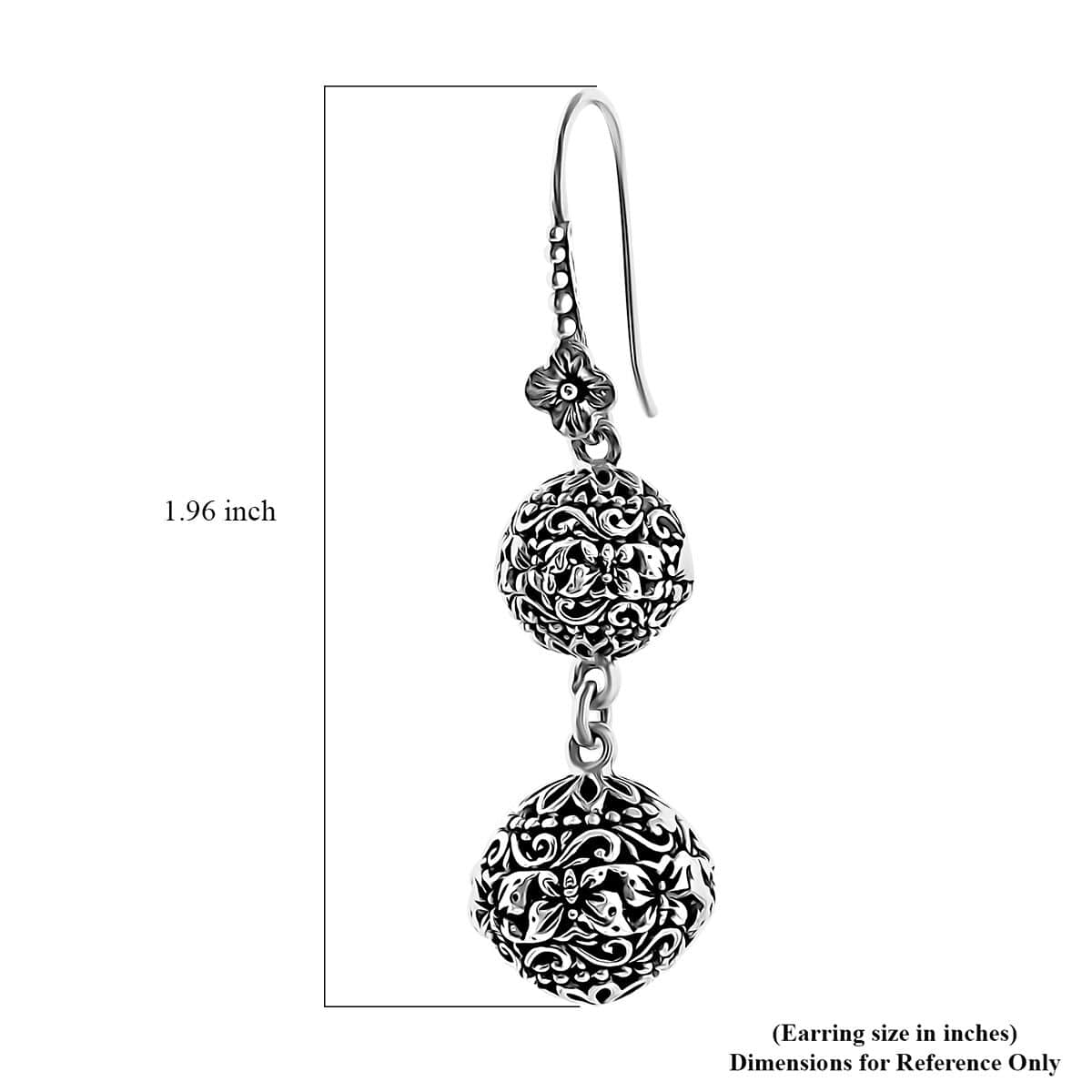 Bali Legacy Butterfly Earrings in Sterling Silver 9.60 Grams image number 5