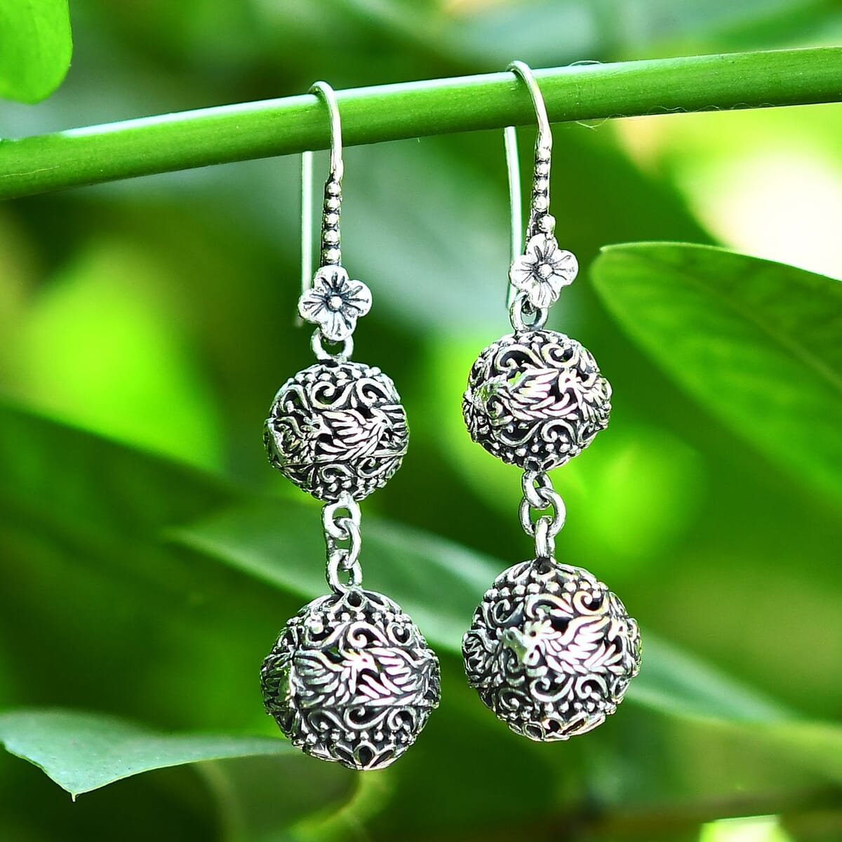 Bali Legacy Phoenix Earrings in Sterling Silver 9.0 Grams image number 1