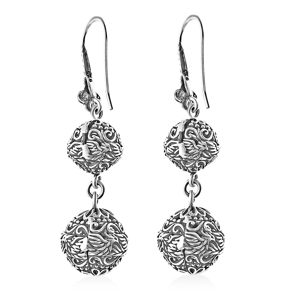 Bali Legacy Phoenix Earrings in Sterling Silver 9.0 Grams image number 3