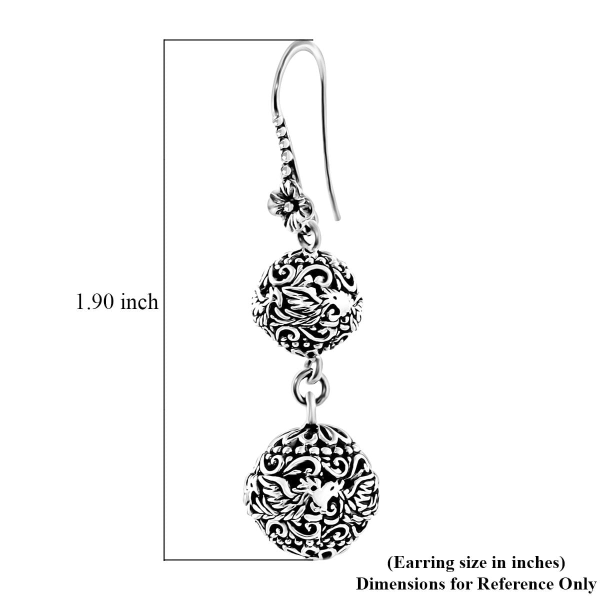 Bali Legacy Phoenix Earrings in Sterling Silver 9.0 Grams image number 4