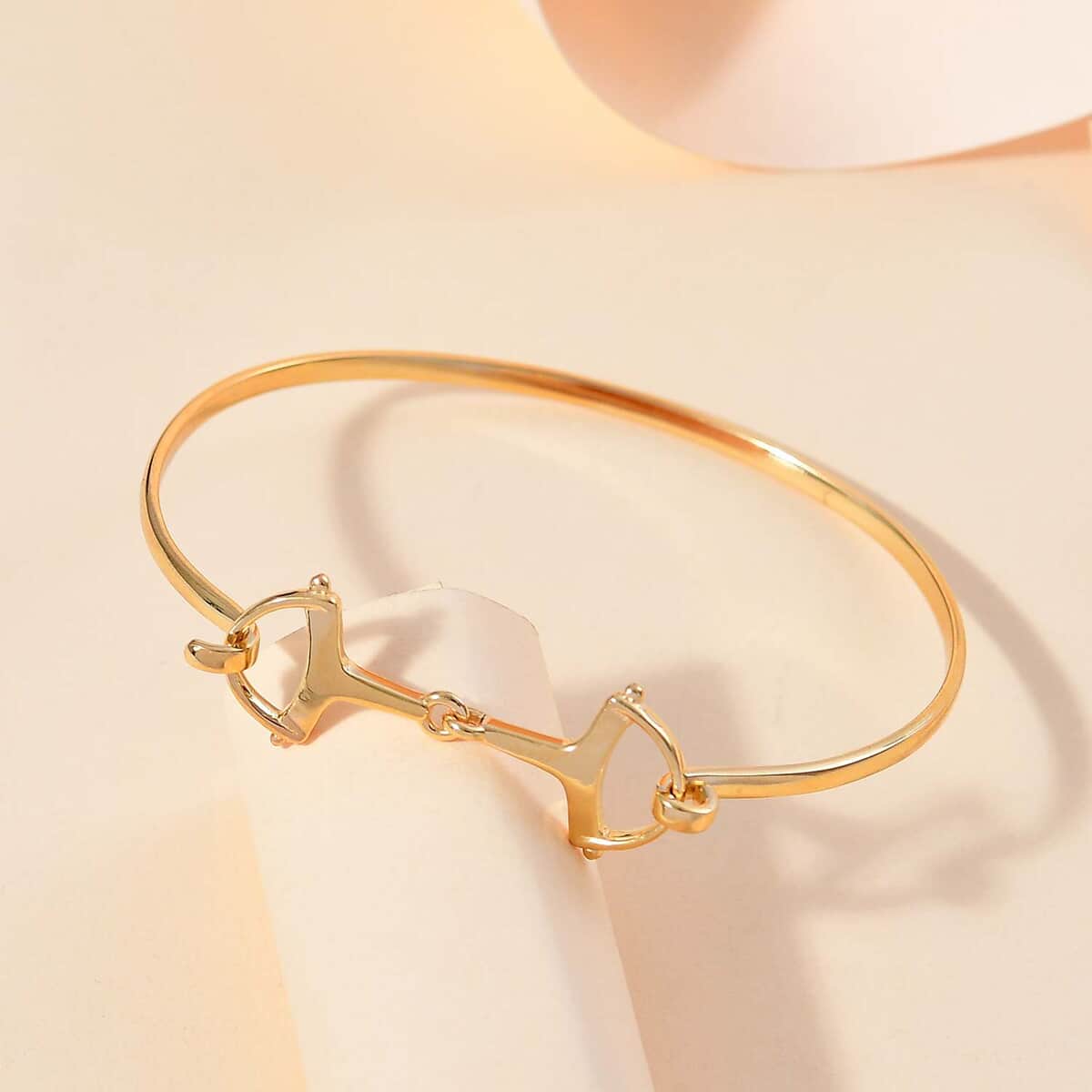 Snaffle Openable Bangle Bracelet in 18K Vermeil Yellow Gold Over Sterling Silver (7.25 In) 7.97 Grams  image number 1