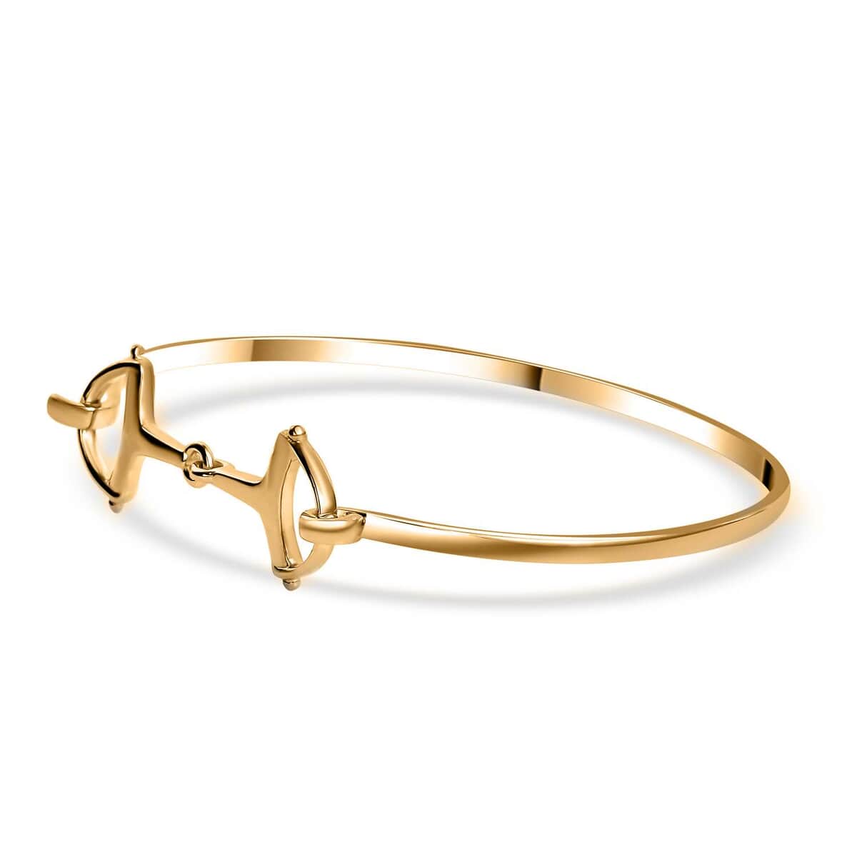 Snaffle Openable Bangle Bracelet in 18K Vermeil Yellow Gold Over Sterling Silver (7.25 In) 7.97 Grams  image number 3