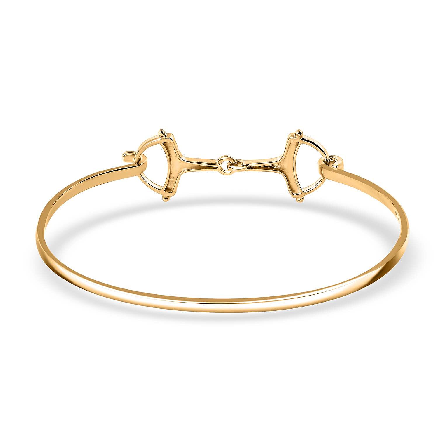 D'Joy Snaffle Openable Bangle Bracelet in 18K Vermeil Yellow Gold Over Sterling Silver (7.25 In) 7.97 Grams 
