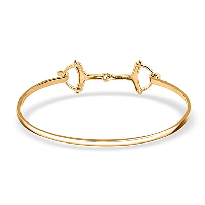 D'Joy Snaffle Openable Bangle Bracelet in 18K Vermeil Yellow Gold Over Sterling Silver (7.25 In) 7.97 Grams 