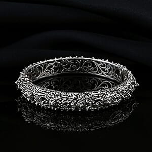 Bali Legacy Sterling Silver Filigree Bangle Bracelet (6.50 In) 35.61 Grams