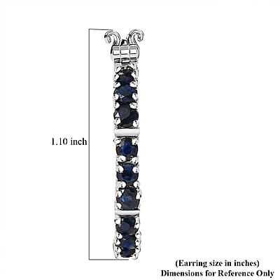 Karis Blue Sapphire 2.85 ctw Inside-out Hoop Earrings in Platinum Bond