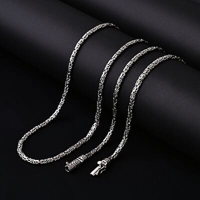 D'Joy Bali Legacy Oval Shape Borobudur Necklace in Sterling Silver 33 Grams 20 Inches