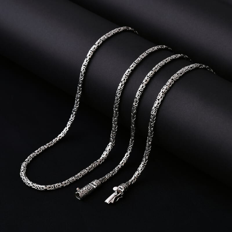 D'Joy Bali Legacy Oval Shape Borobudur Necklace in Sterling Silver 33 Grams 20 Inches