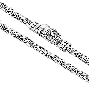 D'Joy Bali Legacy Oval Shape Borobudur Necklace in Sterling Silver 33 Grams 20 Inches