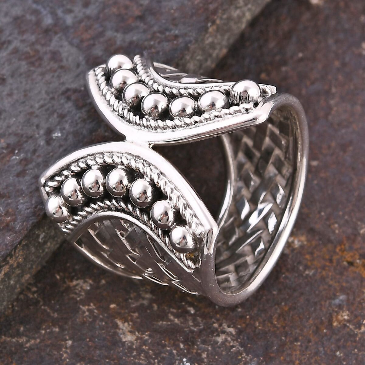 Bali Legacy Woven Beads Ring in Sterling Silver (Size 10.0) 7.75 Grams image number 1