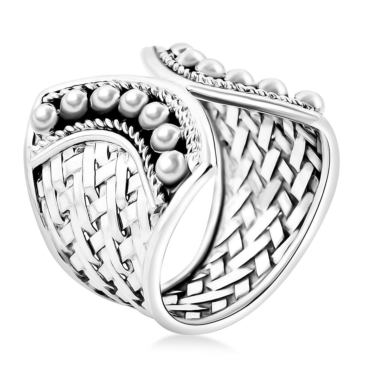 Bali Legacy Woven Beads Ring in Sterling Silver (Size 5.0) 7.75 Grams image number 3