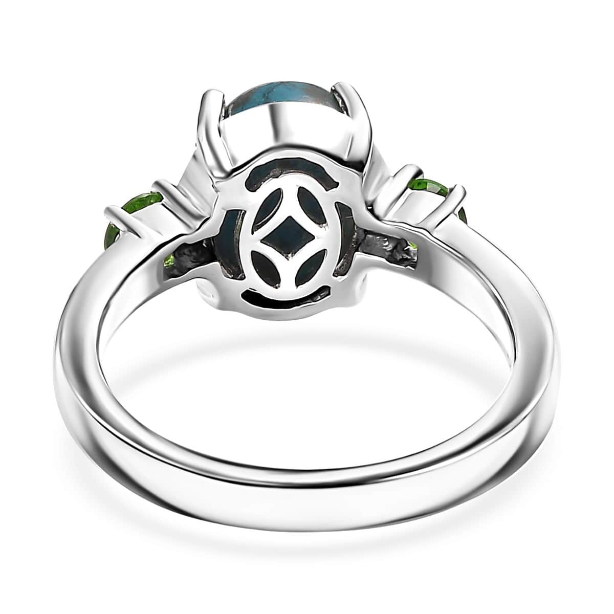 Table Mountain Shadowkite and Chrome Diopside 2.35 ctw Statement Ring in Rhodium Over Sterling Silver (Size 7.0) image number 4