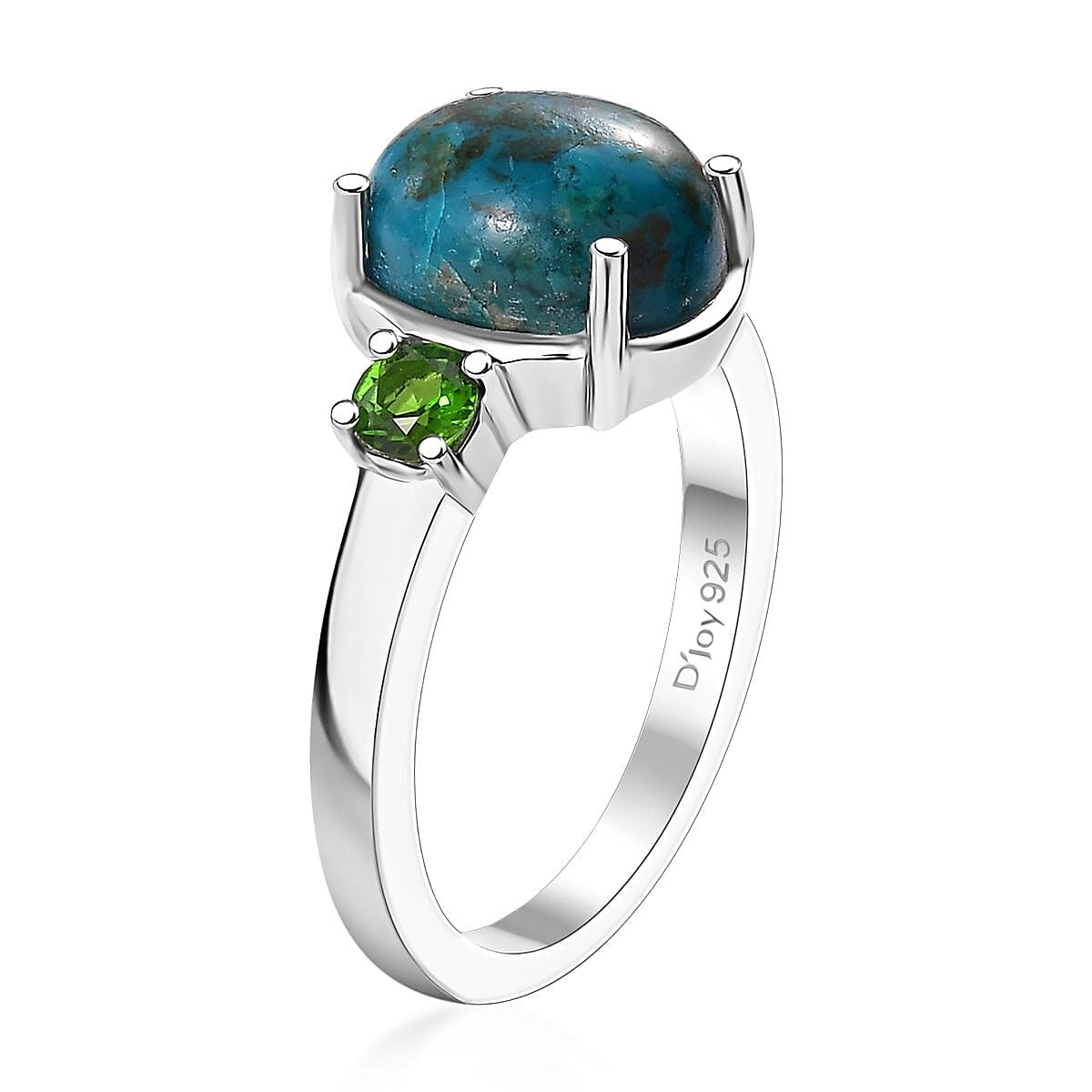 Table Mountain Shadowkite and Chrome Diopside 2.35 ctw Statement Ring in Rhodium Over Sterling Silver (Size 9.0) image number 3