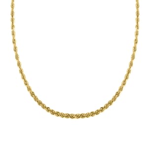 5mm Rope Chain Necklace in 10K Yellow Gold 22 Inches 8.80 Grams