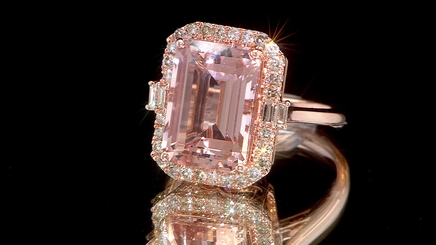 Certified & Appraised Luxoro 14K Rose Gold AAA Marropino Morganite, Diamond (G-H, I2) (0.70 cts) Ring (Size 10.0) (5.60 g) 7.85 ctw