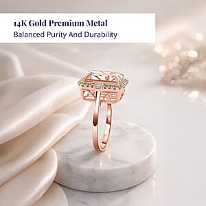Certified & Appraised Luxoro AAA Marropino Morganite and G-H I2 Diamond 7.85 ctw Ring in 14K Rose Gold (Size 6.0) 5.60 Grams