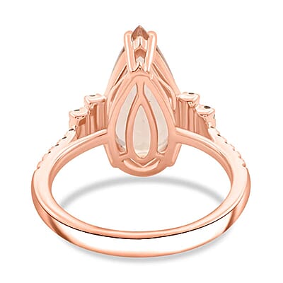 Certified & Appraised Luxoro 14K Rose Gold AAA Marropino Morganite, Diamond (G-H, I2) (0.29 cts) Ring (Size 12.0) 6.50 ctw