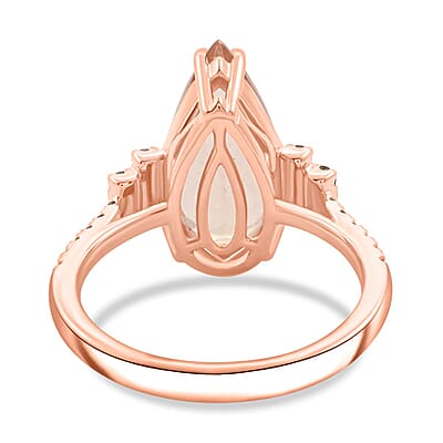 Certified & Appraised Luxoro AAA Marropino Morganite and G-H I2 Diamond 6.50 ctw Ring in 14K Rose Gold (Size 7.0)