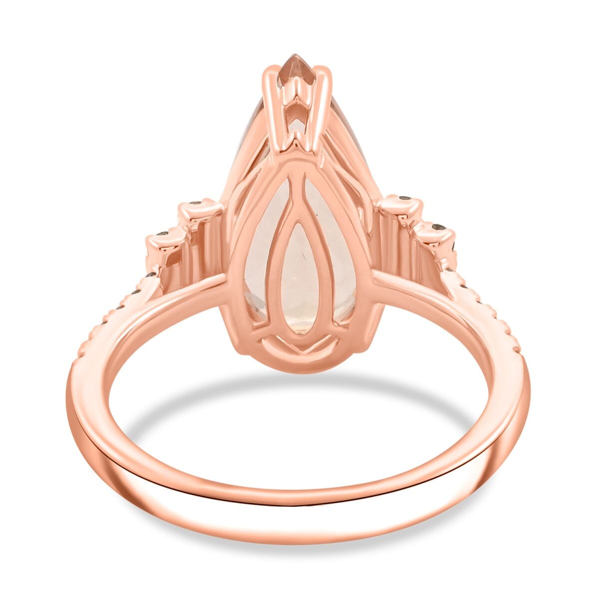Certified & Appraised Luxoro AAA Marropino Morganite and G-H I2 Diamond 6.50 ctw Ring in 14K Rose Gold (Size 8.0) image number 4
