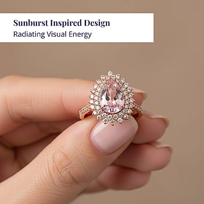 Luxoro AAAA Pink Morganite and G-H I2 Diamond 3.50 ctw Ring in 14K Rose Gold (Size 10.0) 4.40 Grams