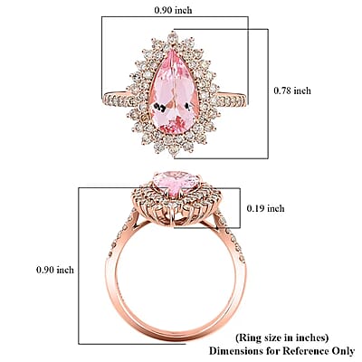 Luxoro AAAA Pink Morganite and G-H I2 Diamond 3.50 ctw Ring in 14K Rose Gold (Size 10.0) 4.40 Grams