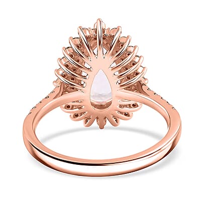 Luxoro AAAA Pink Morganite and G-H I2 Diamond 3.50 ctw Ring in 14K Rose Gold (Size 10.0) 4.40 Grams