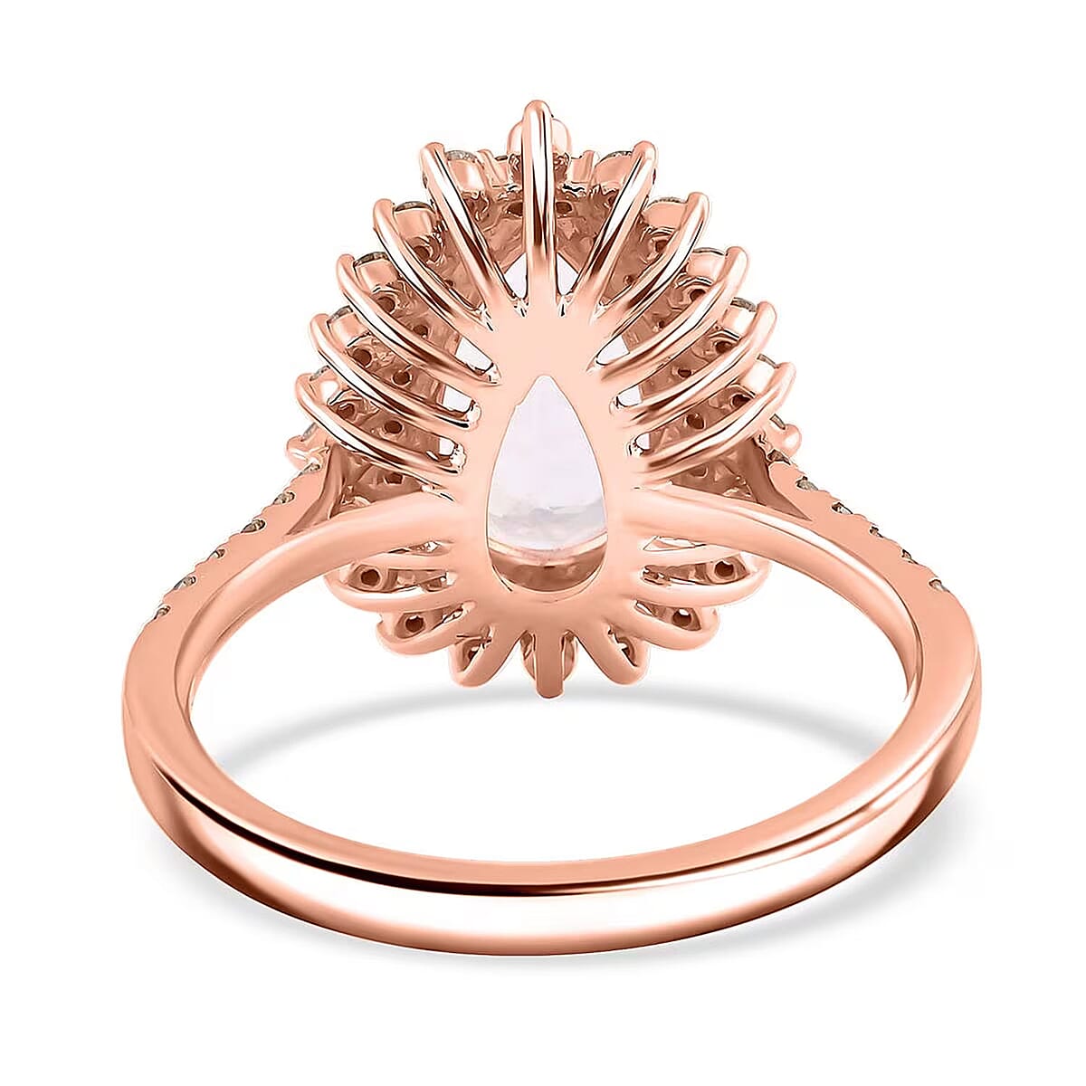 Luxoro AAAA Pink Morganite and G-H I2 Diamond 3.50 ctw Ring in 14K Rose Gold (Size 11.0) 4.40 Grams image number 6
