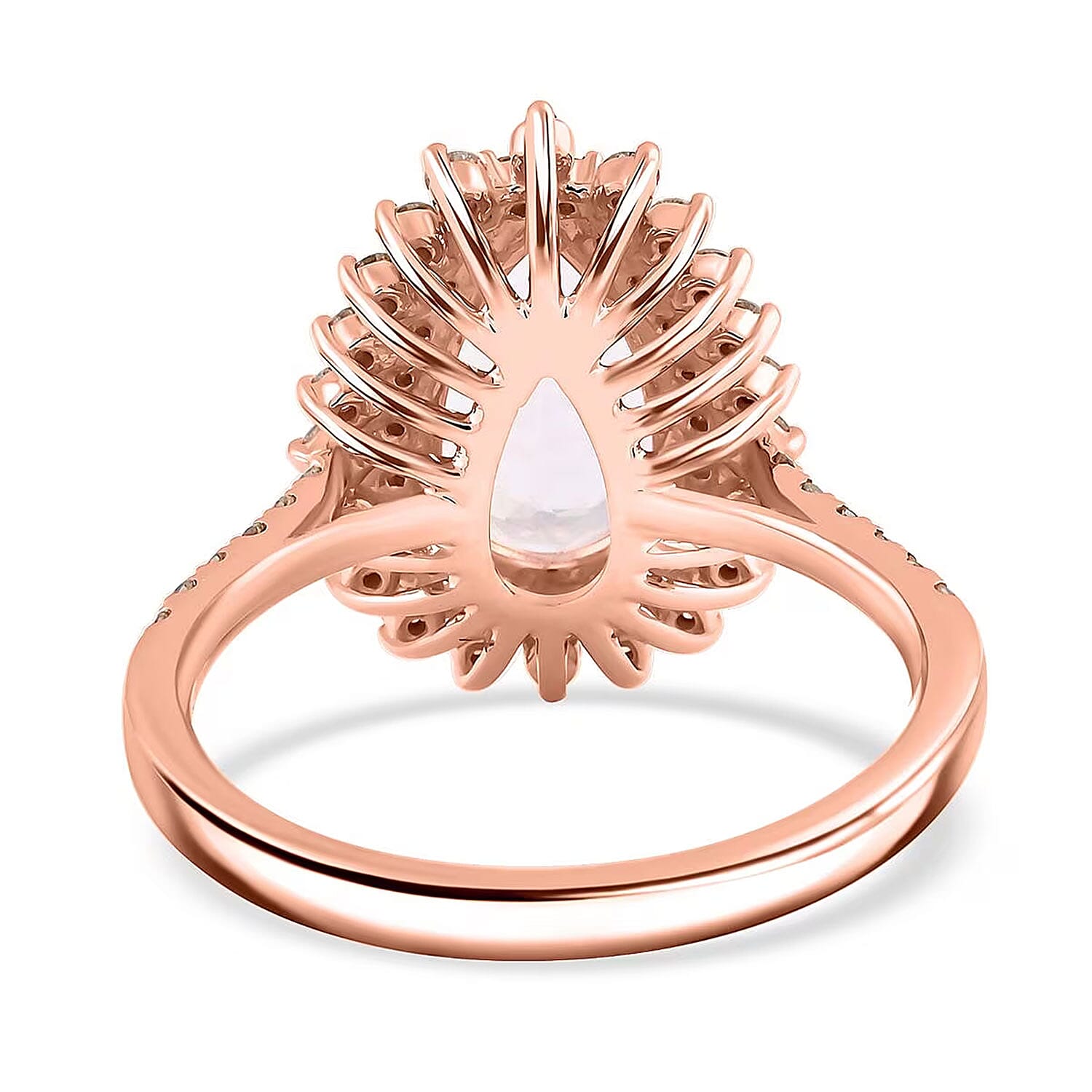 Luxoro AAAA Pink Morganite and G-H I2 Diamond 3.50 ctw Ring in 14K Rose Gold (Size 8.0) 4.40 Grams