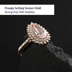 Luxoro AAAA Pink Morganite and G-H I2 Diamond 3.50 ctw Ring in 14K Rose Gold (Size 8.5) 4.40 Grams