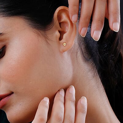Ball Stud 3mm Earrings in 14K Yellow Gold