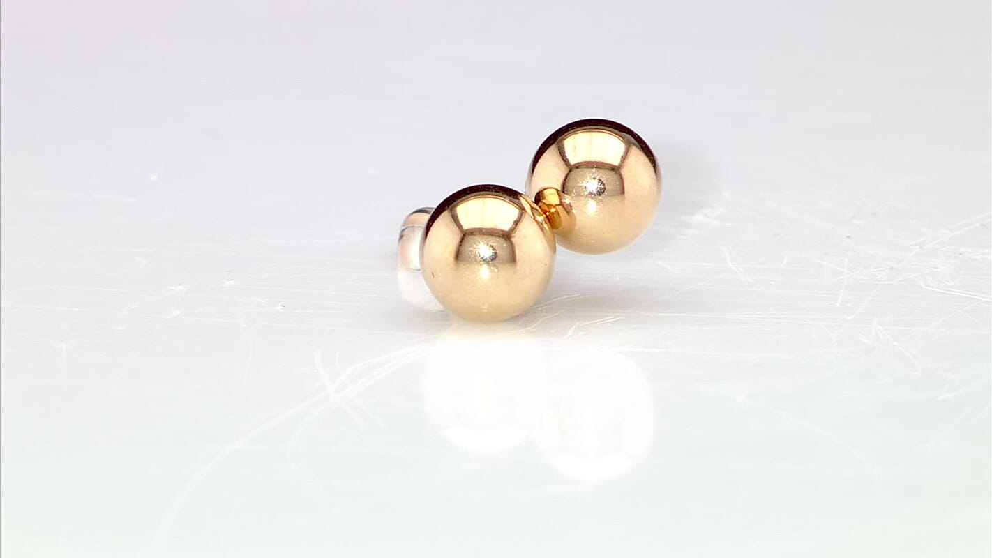 6mm Ball Stud Earrings in 14K Yellow Gold 0.20 Grams