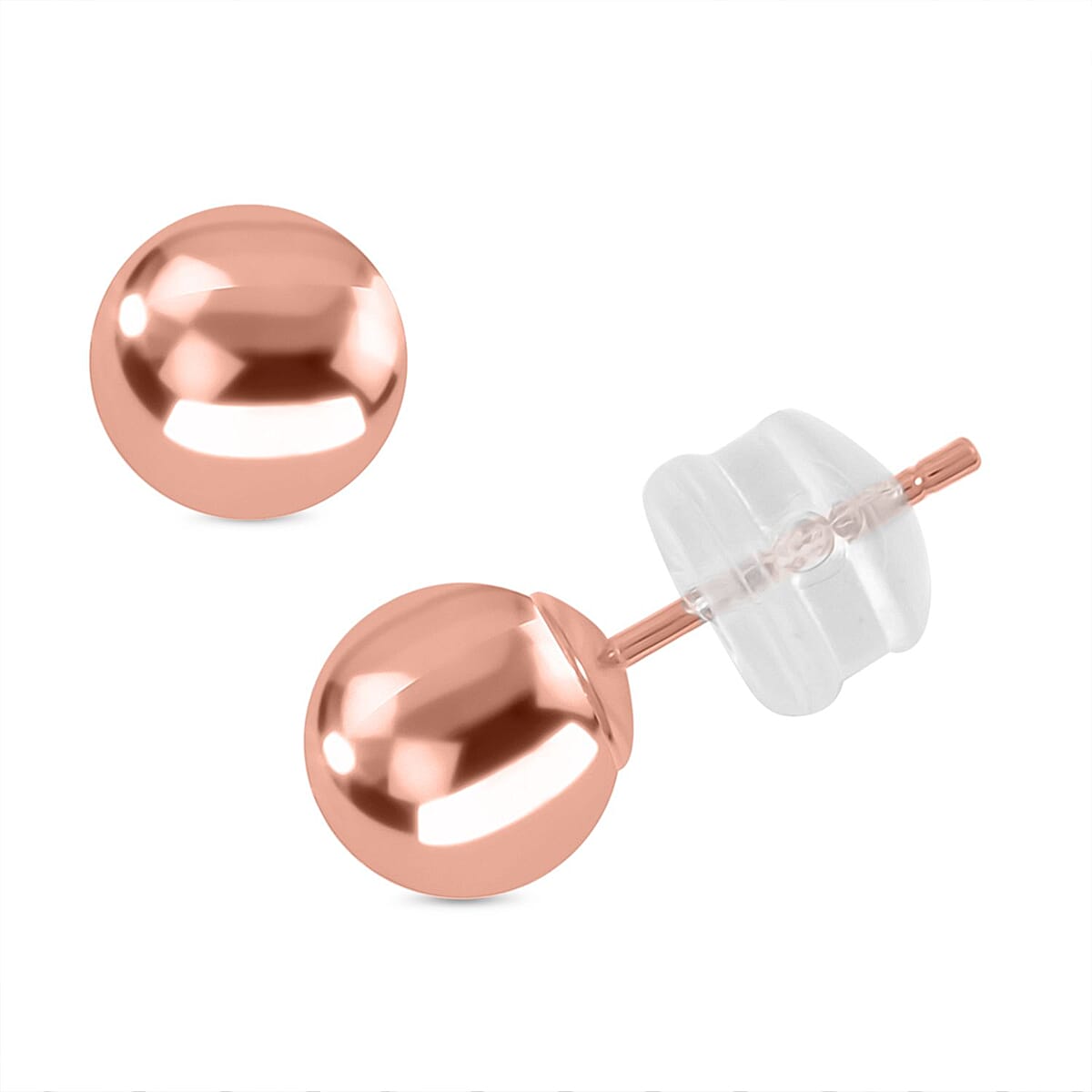 6mm Ball Stud Earrings in 14K Rose Gold 0.20 Grams image number 0